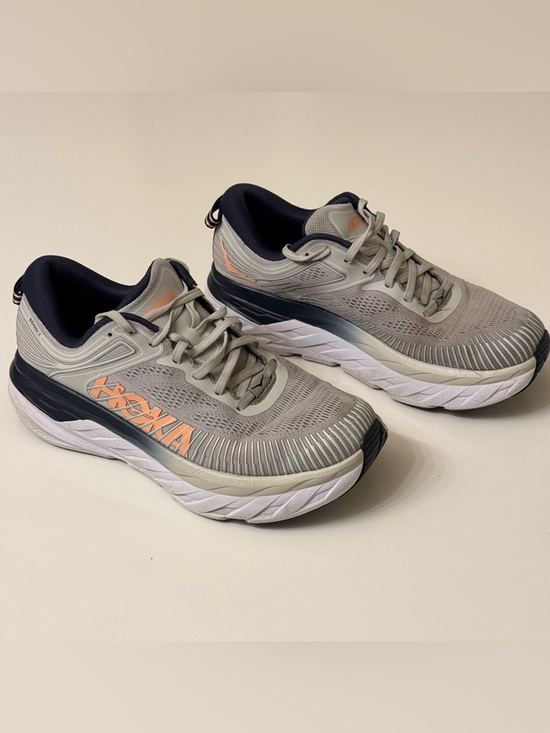 Hoka Shoes - Hoka Bondi 7 Lunar Rock Black/Iris Women's Running Shoes Size 9.5